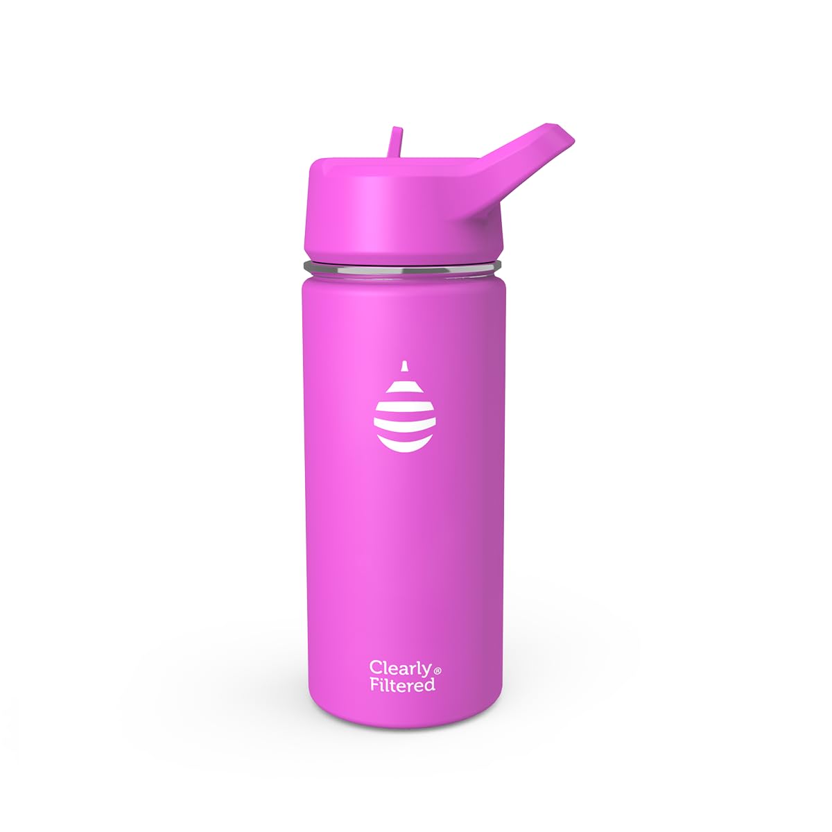 Clearly Filtered Water Bottle | Removes 200+ Contaminants, Double-Wall Insulated Stainless Steel, BPA/BPS Free, Phthalate Free, Filters Flouride Lead Chlorine (16oz, Sky Blue)