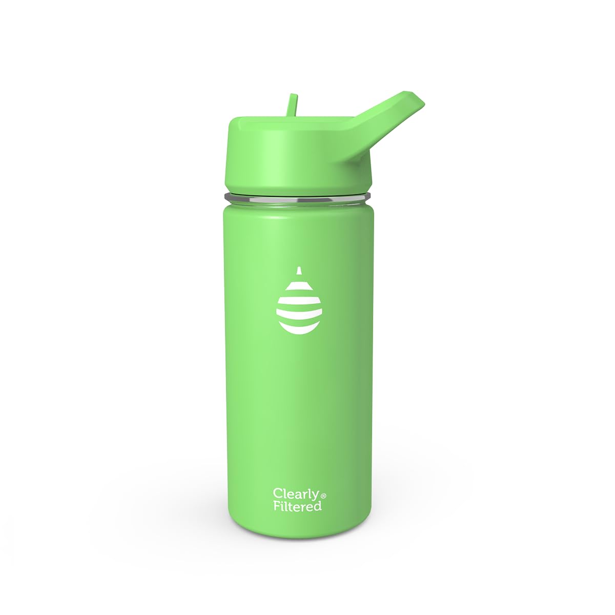 Clearly Filtered Water Bottle | Removes 200+ Contaminants, Double-Wall Insulated Stainless Steel, BPA/BPS Free, Phthalate Free, Filters Flouride Lead Chlorine (16oz, Sky Blue)