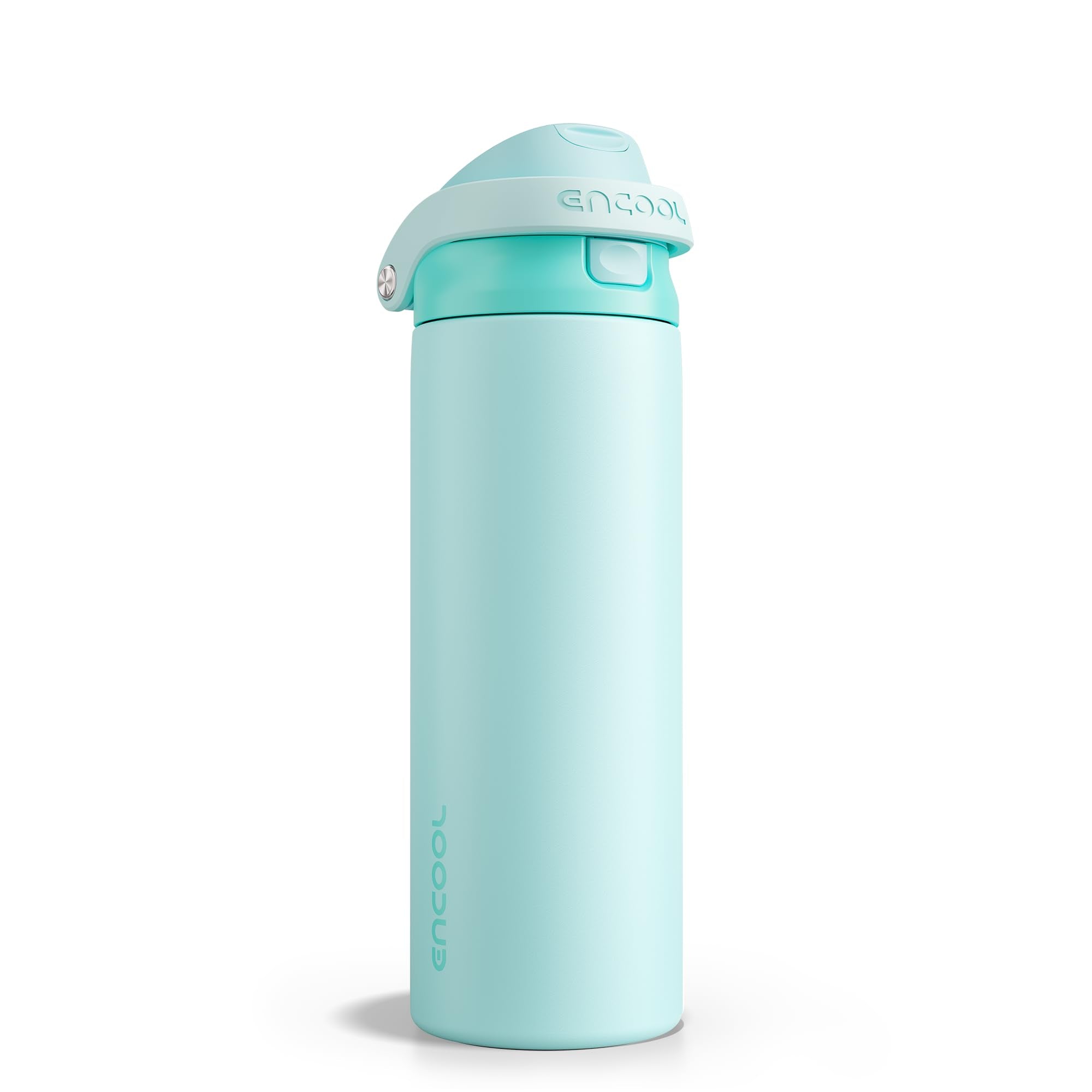 ENCOOL Leakproof Insulated Water Bottle with Straw Dual-Sip Water Bottle Bag-Safe Design for Work, Commute & Gym – Keeps Drinks Cold All Day, 24 oz, Powder Blue