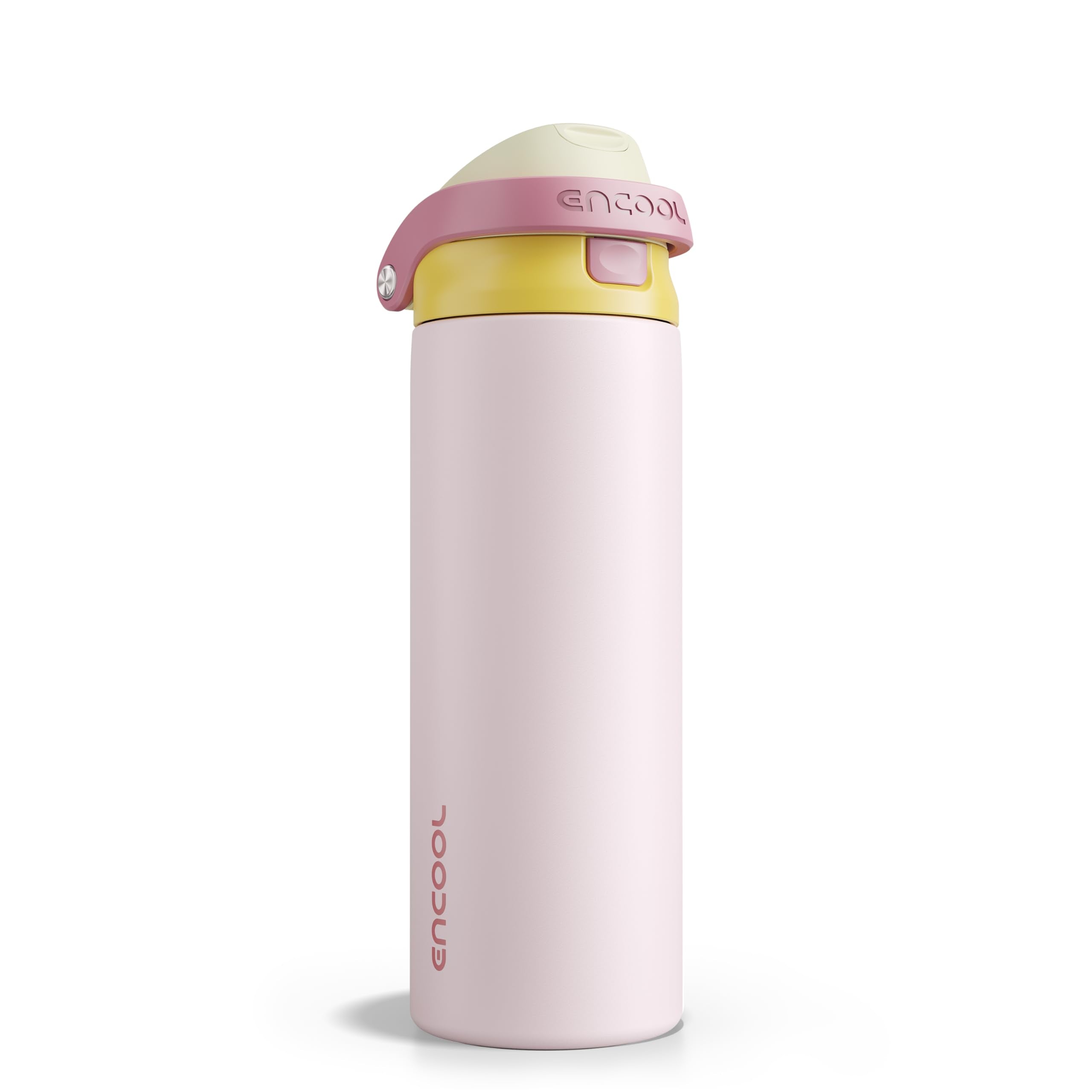 ENCOOL Leakproof Insulated Water Bottle with Straw Dual-Sip Water Bottle Bag-Safe Design for Work, Commute & Gym – Keeps Drinks Cold All Day, 24 oz, Powder Blue