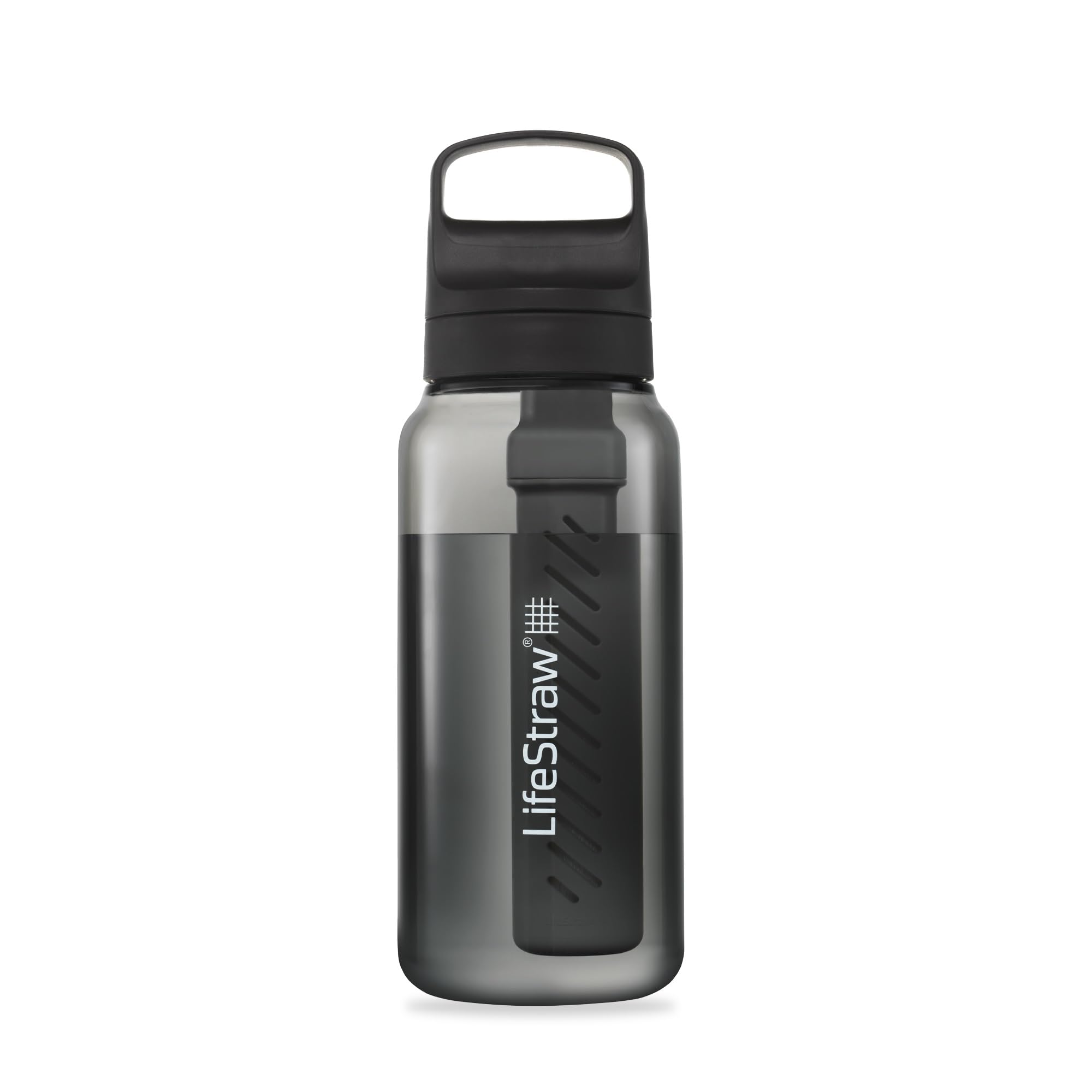 LifeStraw Go Series, BPA-Free Water Bottle for Travel and Everyday Use Removes Bacteria, Parasites, Microplastics, Improves Taste, 22oz 2-Pack; Icelandic Blue and Aegean Sea