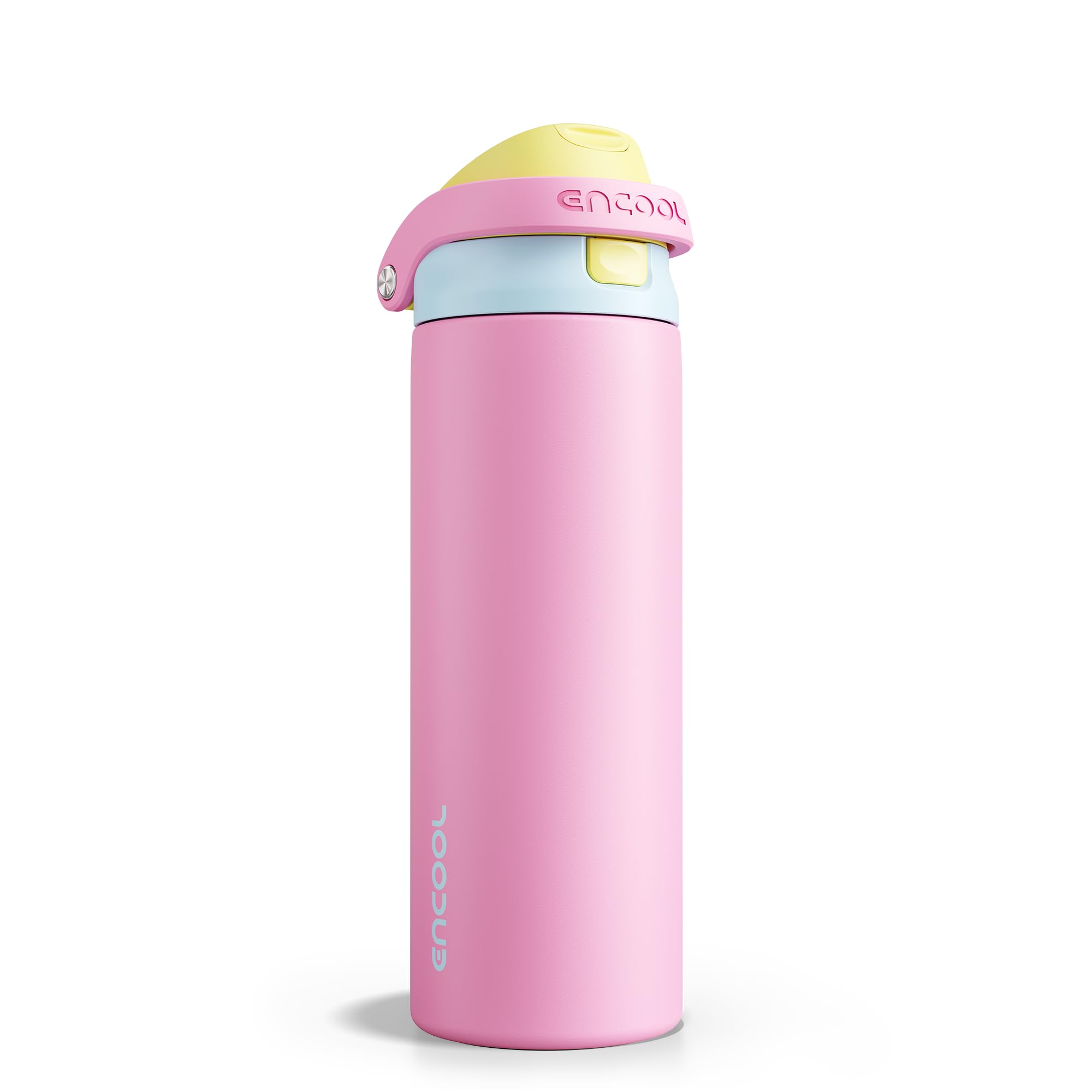 ENCOOL Leakproof Insulated Water Bottle with Straw Dual-Sip Water Bottle Bag-Safe Design for Work, Commute & Gym – Keeps Drinks Cold All Day, 24 oz, Powder Blue