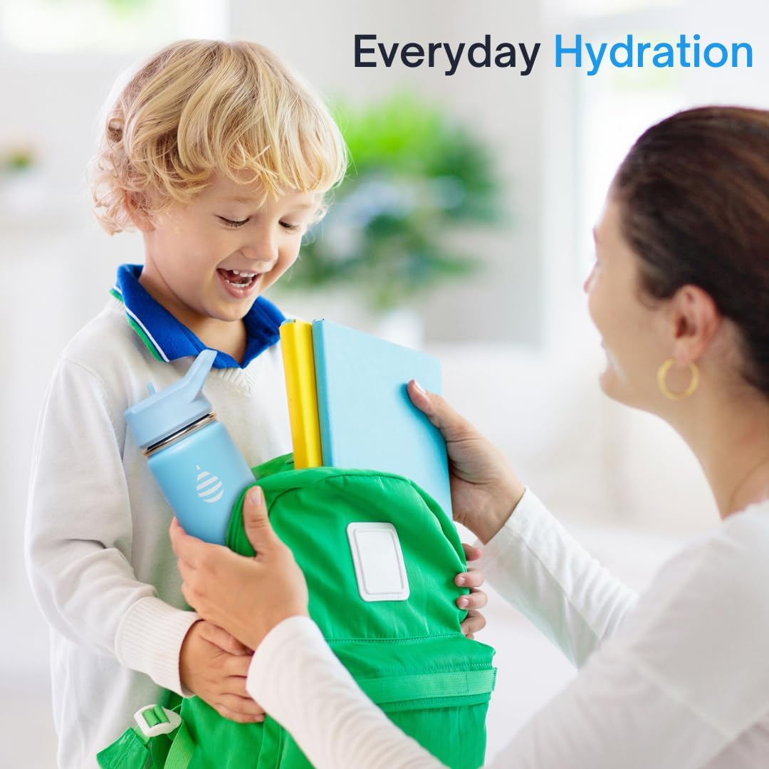 Clearly Filtered Water Bottle | Removes 200+ Contaminants, Double-Wall Insulated Stainless Steel, BPA/BPS Free, Phthalate Free, Filters Flouride Lead Chlorine (16oz, Sky Blue)