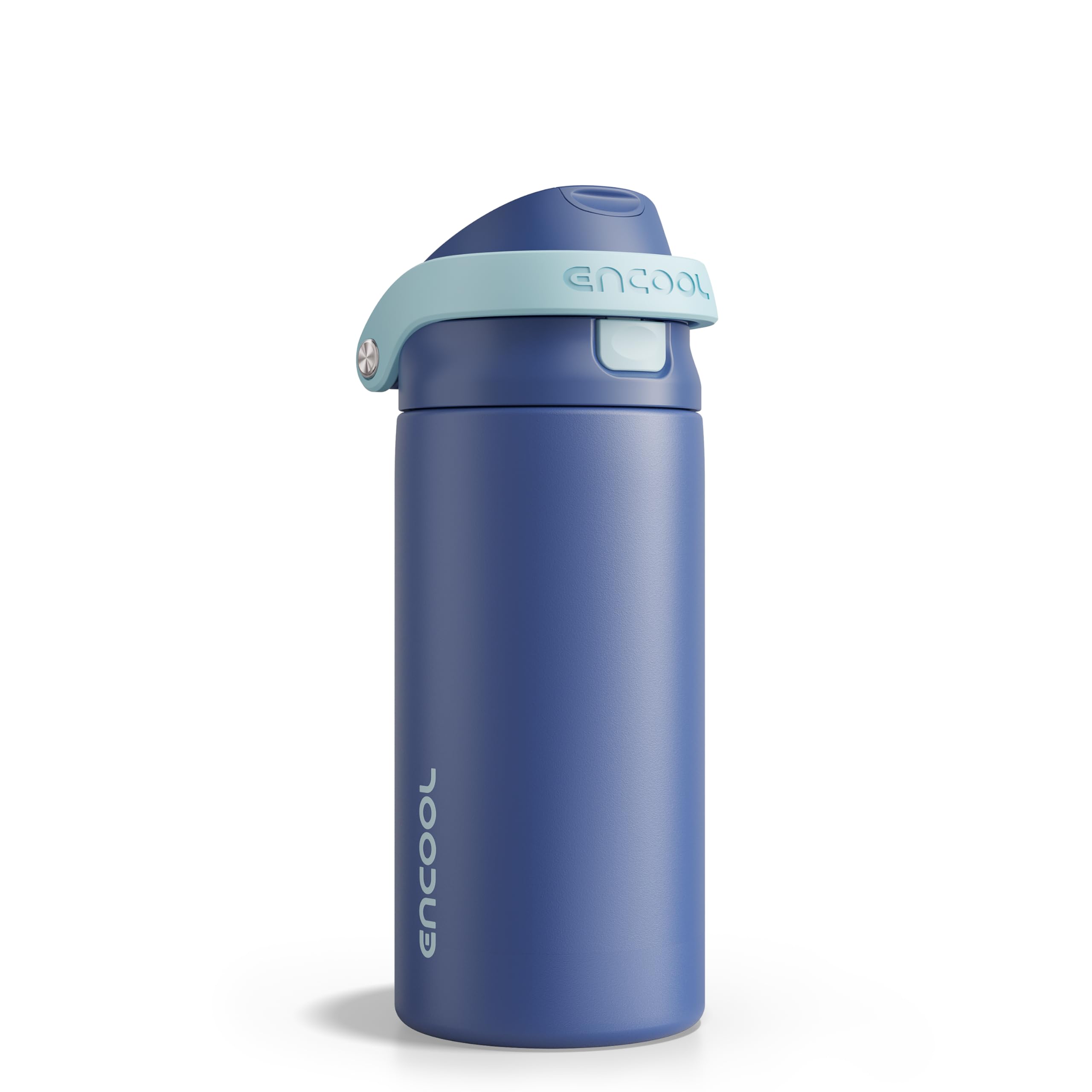 ENCOOL Leakproof Insulated Water Bottle with Straw Dual-Sip Water Bottle Bag-Safe Design for Work, Commute & Gym – Keeps Drinks Cold All Day, 24 oz, Powder Blue
