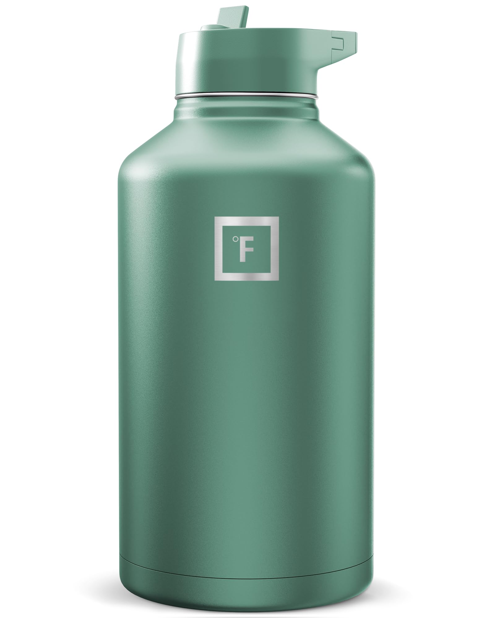 IRON °FLASK Camping & Hiking Hydration Flask with Straw, Wide Mouth Insulated Stainless Steel Sports Water Bottle - 40 oz Blue Waves
