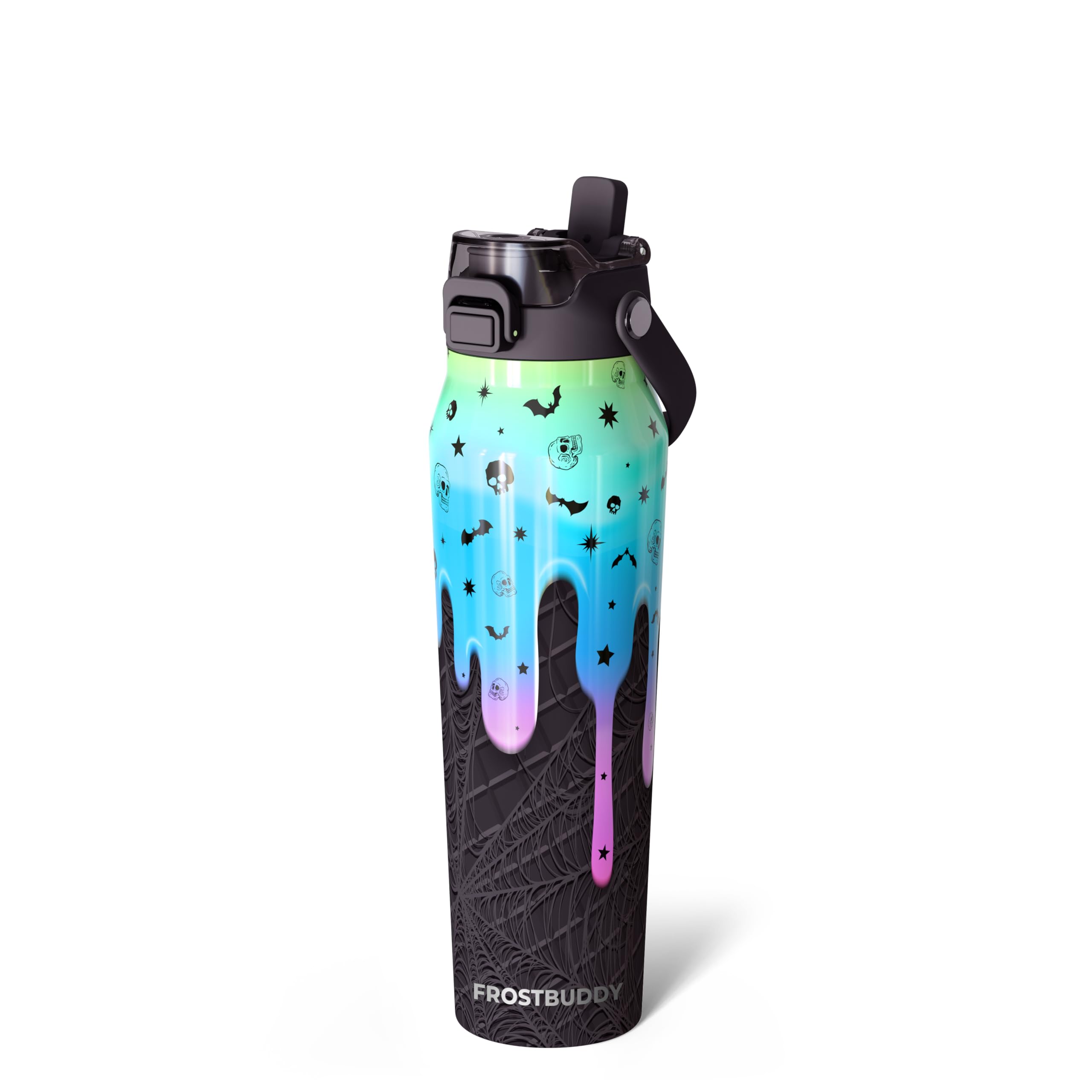 Frost Buddy 16oz Insulated Water Bottle with Straw & Chug Lid | Leak-Proof Stainless Steel | 24-Hours Cold | Sweat-Proof, Cup Holder Friendly | Ideal for Gym, Travel, Sports & Everyday Hydration