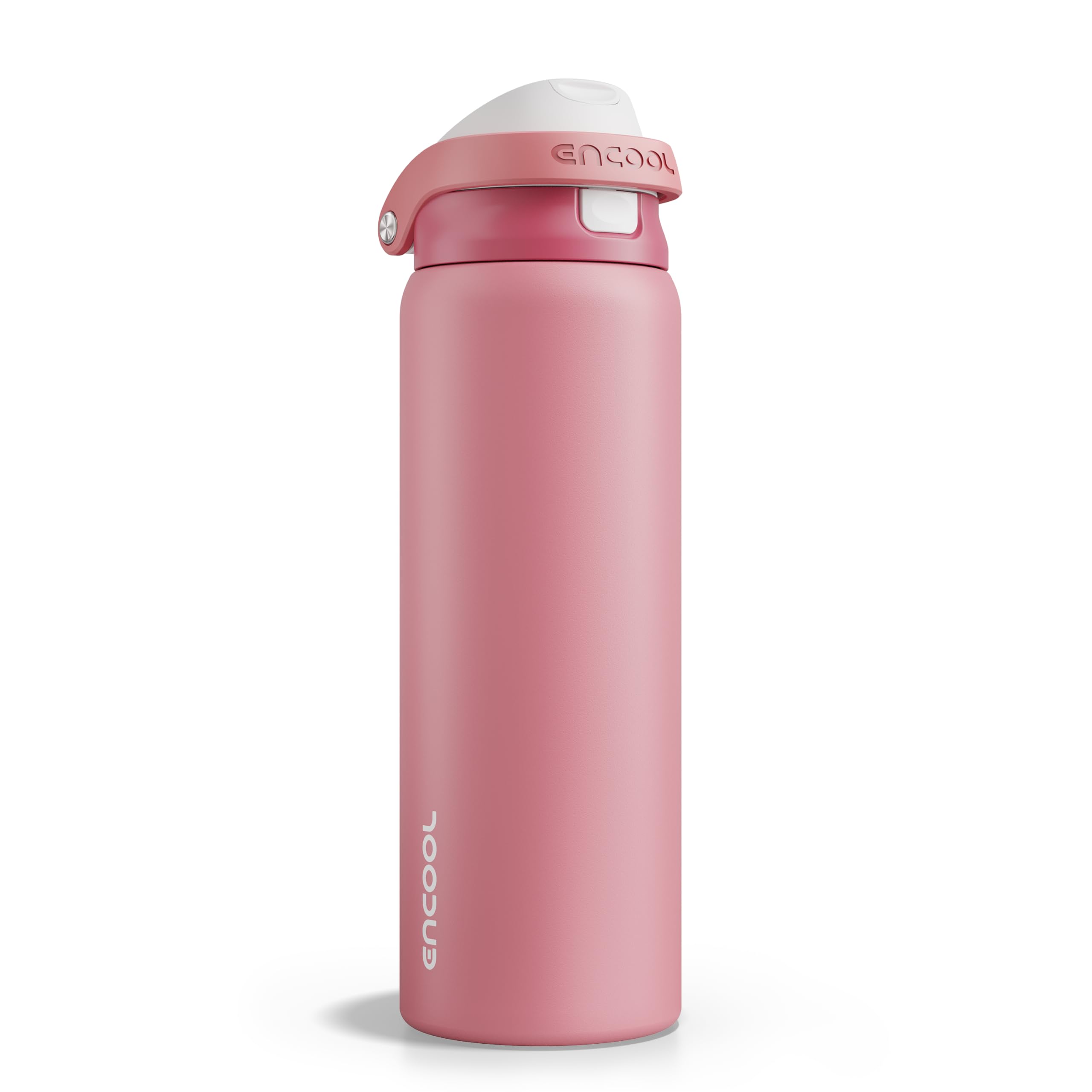 ENCOOL Leakproof Insulated Water Bottle with Straw Dual-Sip Water Bottle Bag-Safe Design for Work, Commute & Gym – Keeps Drinks Cold All Day, 24 oz, Powder Blue