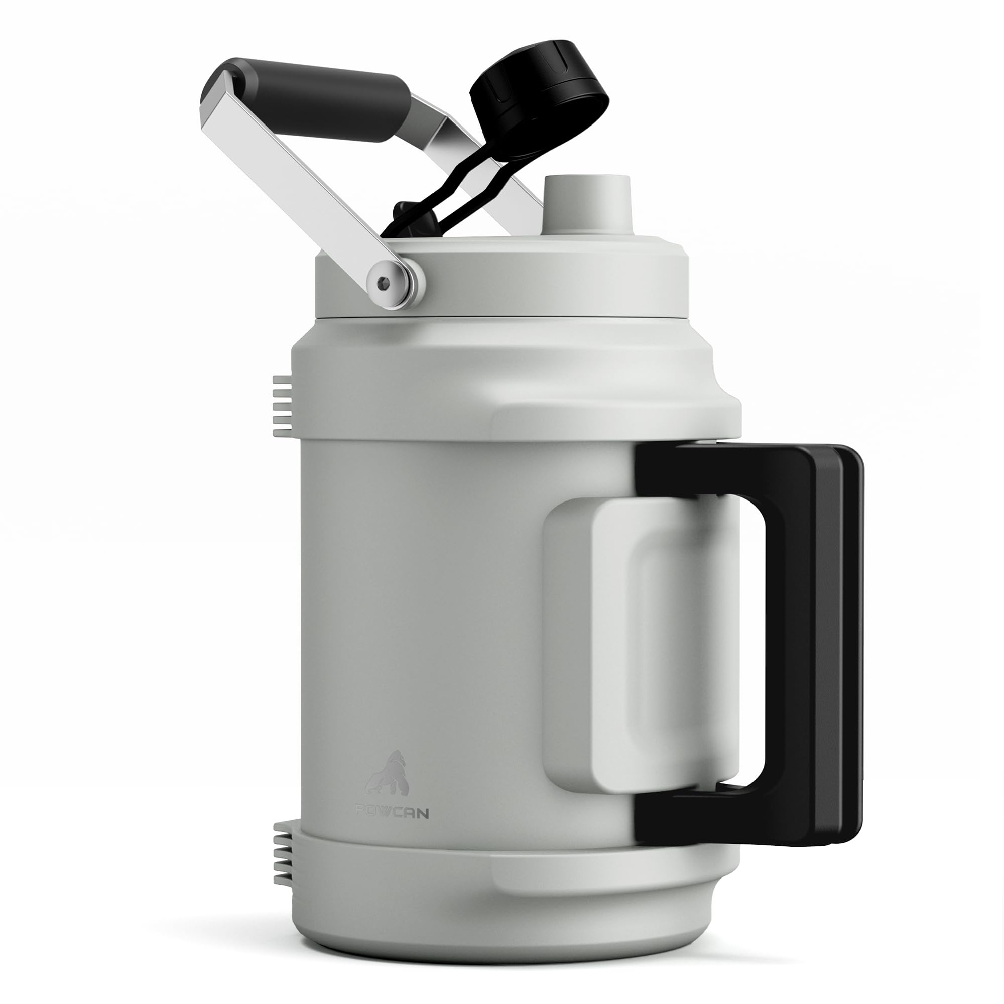 1 Gallon Insulated Water Bottle for Travel: 2-in-1 Straw Spout Lid, Dual Handle, Leakproof, Keep Cold 48H, 128oz Stainless Steel Water Jug for Gym, Biking, Road Trip, Work, Home, Picnic (Midnight)