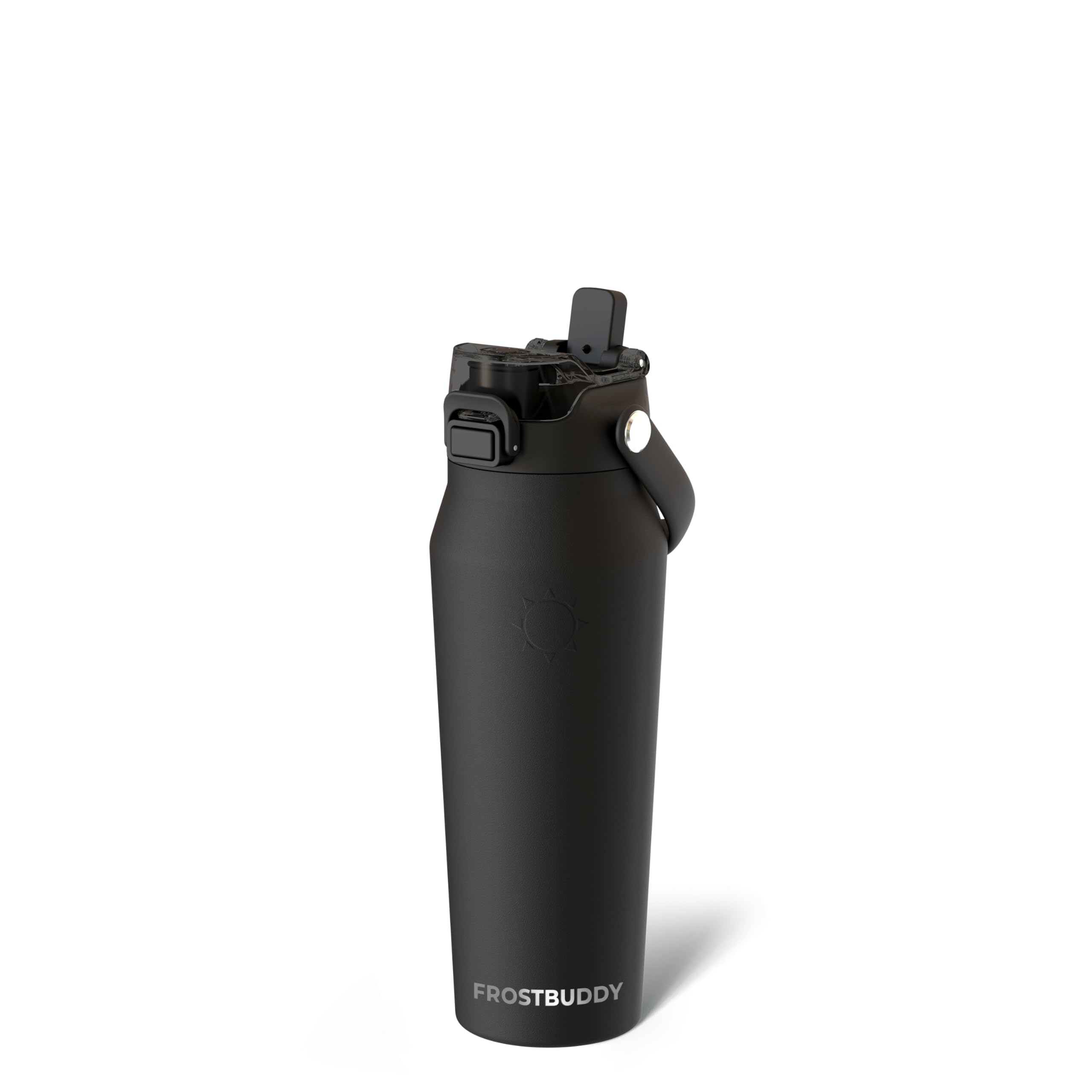 Frost Buddy 16oz Insulated Water Bottle with Straw & Chug Lid | Leak-Proof Stainless Steel | 24-Hours Cold | Sweat-Proof, Cup Holder Friendly | Ideal for Gym, Travel, Sports & Everyday Hydration