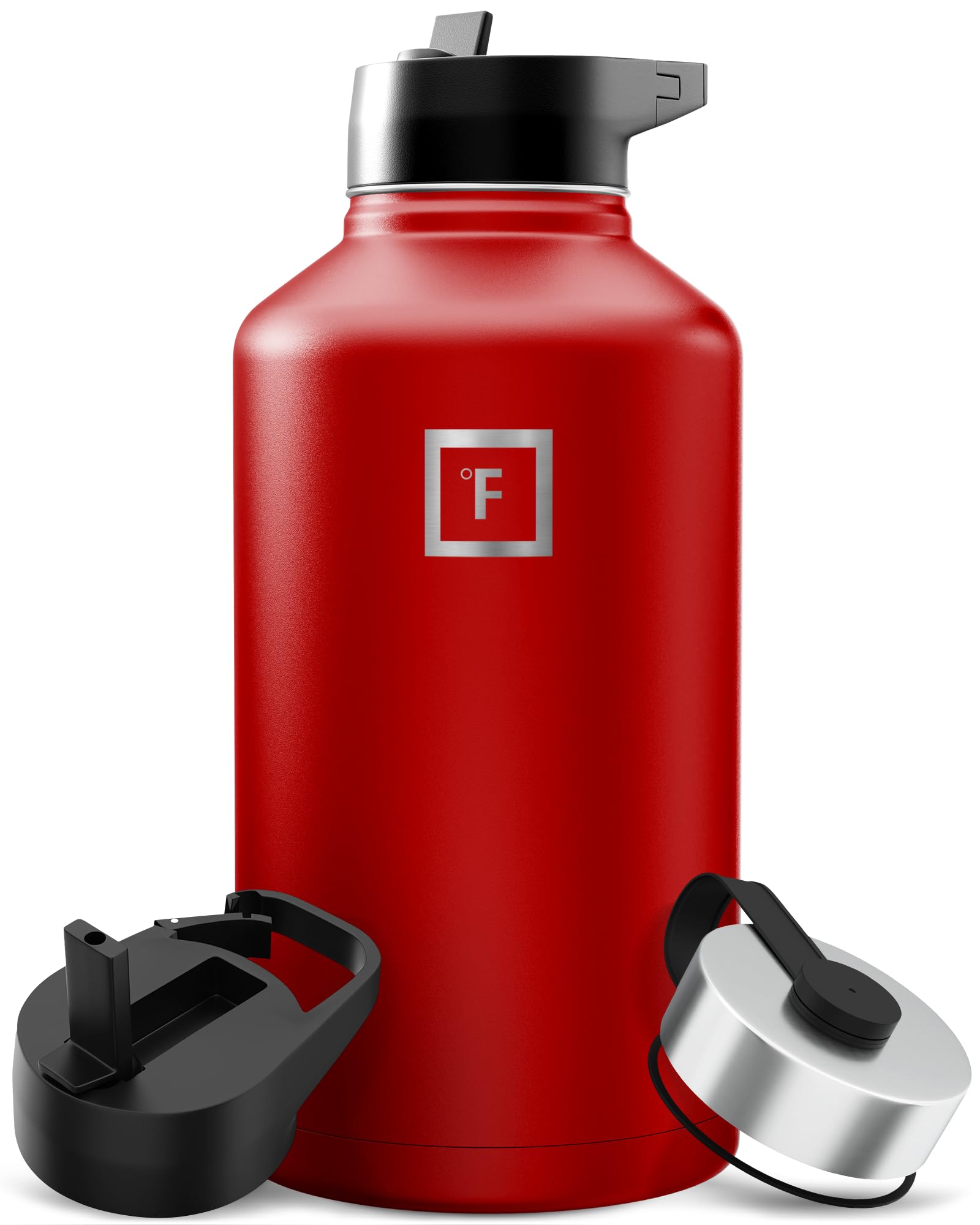 IRON °FLASK Camping & Hiking Hydration Flask with Straw, Wide Mouth Insulated Stainless Steel Sports Water Bottle - 40 oz Blue Waves