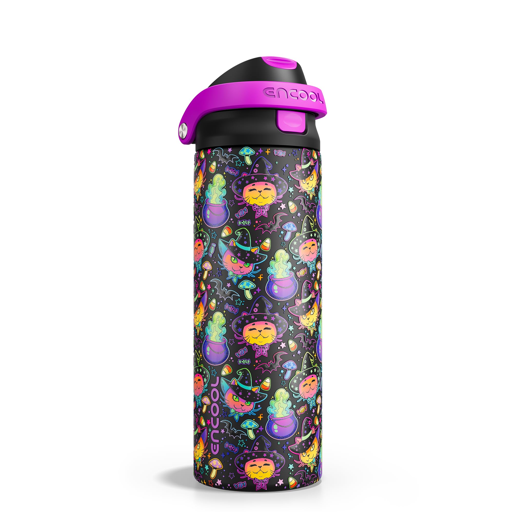 ENCOOL Leakproof Insulated Water Bottle with Straw Dual-Sip Water Bottle Bag-Safe Design for Work, Commute & Gym – Keeps Drinks Cold All Day, 24 oz, Powder Blue
