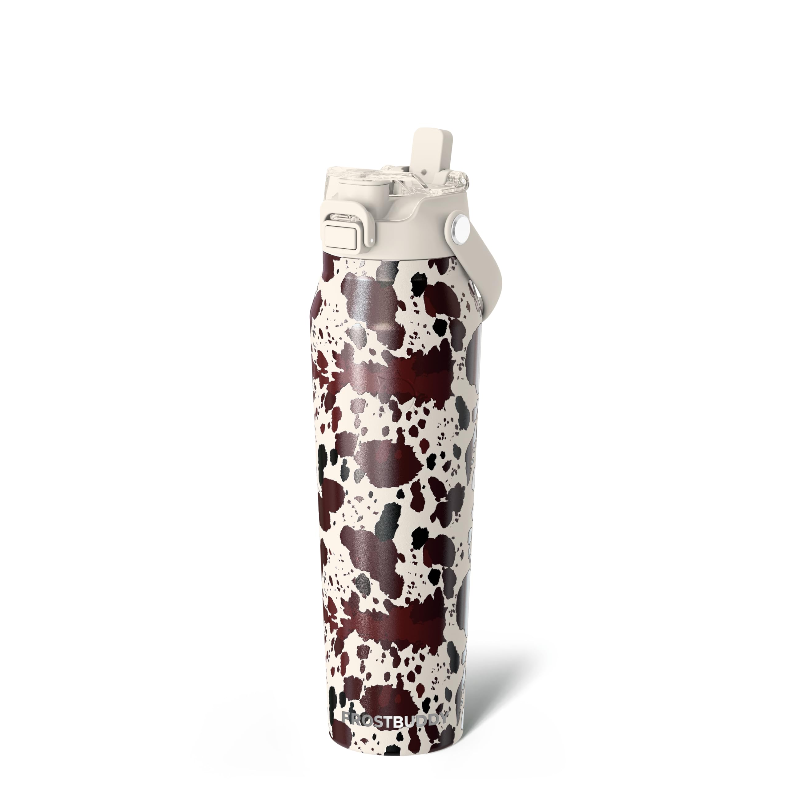 Frost Buddy 16oz Insulated Water Bottle with Straw & Chug Lid | Leak-Proof Stainless Steel | 24-Hours Cold | Sweat-Proof, Cup Holder Friendly | Ideal for Gym, Travel, Sports & Everyday Hydration