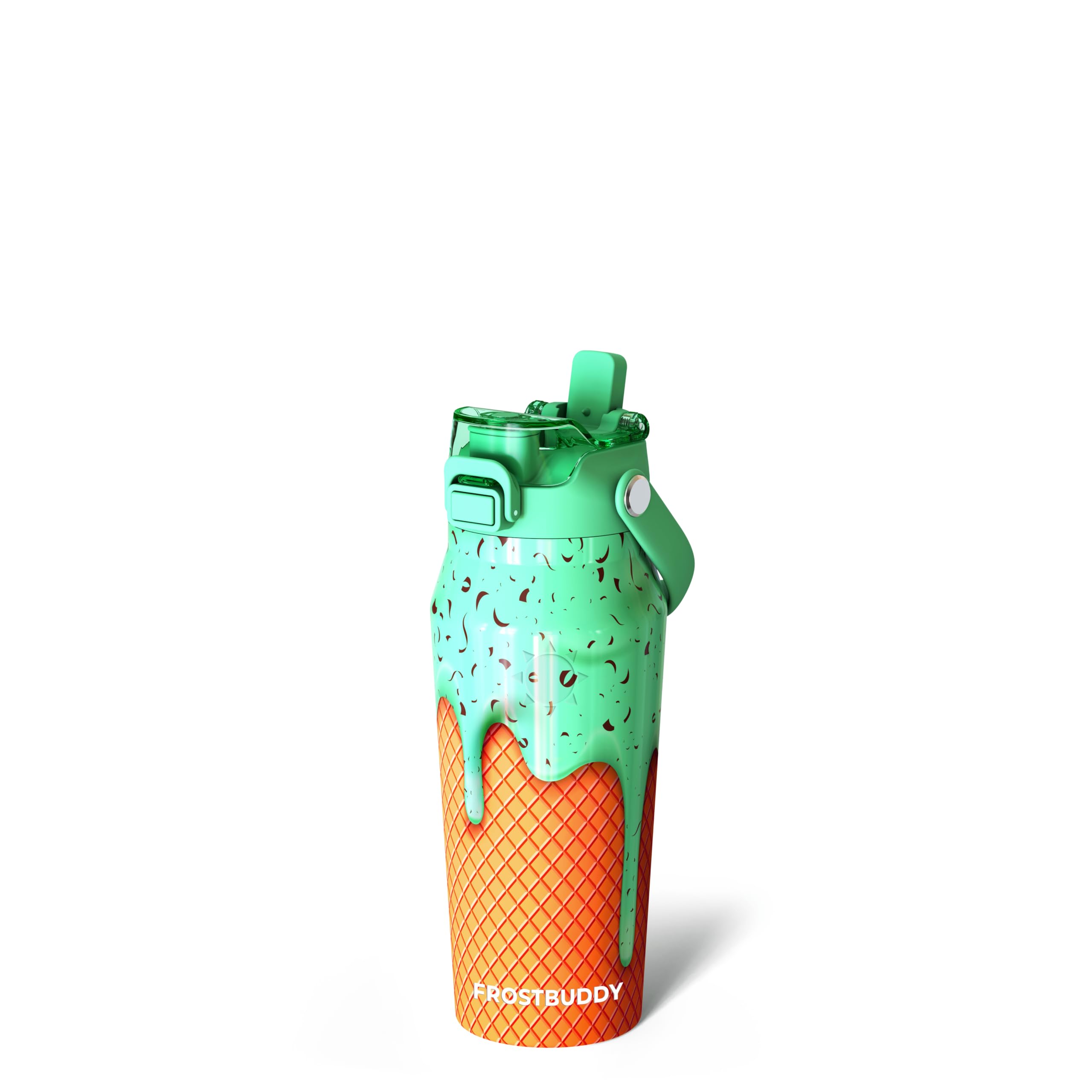 Frost Buddy 16oz Insulated Water Bottle with Straw & Chug Lid | Leak-Proof Stainless Steel | 24-Hours Cold | Sweat-Proof, Cup Holder Friendly | Ideal for Gym, Travel, Sports & Everyday Hydration
